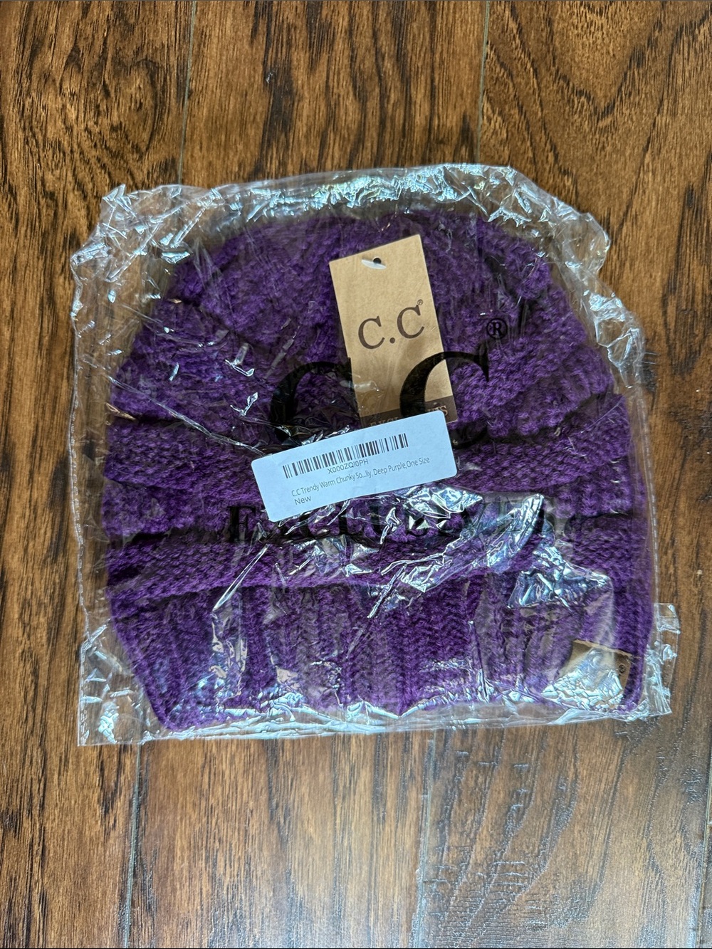 NWT!  C.C Deep Purple Ribbed Beanie - Picture 2 of 6